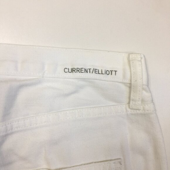 CURRENT ELLIOTT Sugar Destroy Distressed THE BOYFRIEND 5 Pocket Crop Jeans - Picture 11 of 15